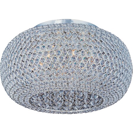 Maxim Lighting Glimmer 6-Light 18" Wide Plated Silver Flush Mount Light 39876BCPS